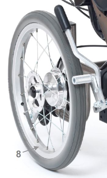 Rear Wheel and Tyre 15 Inch for Drive ID Soft Tilt In Space Wheelchair
