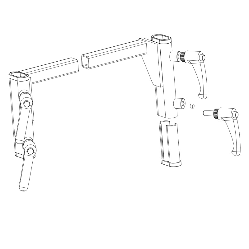 Adjustable Armrest Receiver Kit Pair for Sunrise Quickie Tango Powerchair
