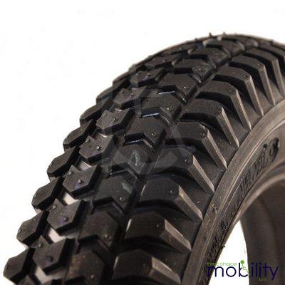 Puncture Proof Solid Scooter Tyres 3.00 x 4 (260 x 85) Block Tread Black