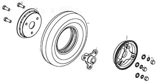 Rear Solid Wheel Assembly for Kymco Micro For U EQ10AA