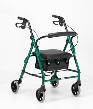 Lightweight Folding Four Wheel Rollator Walker in 3 sizes and 6 colours