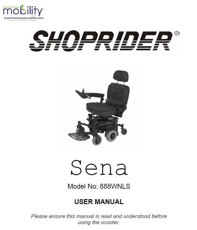 Shoprider Sena Manual
