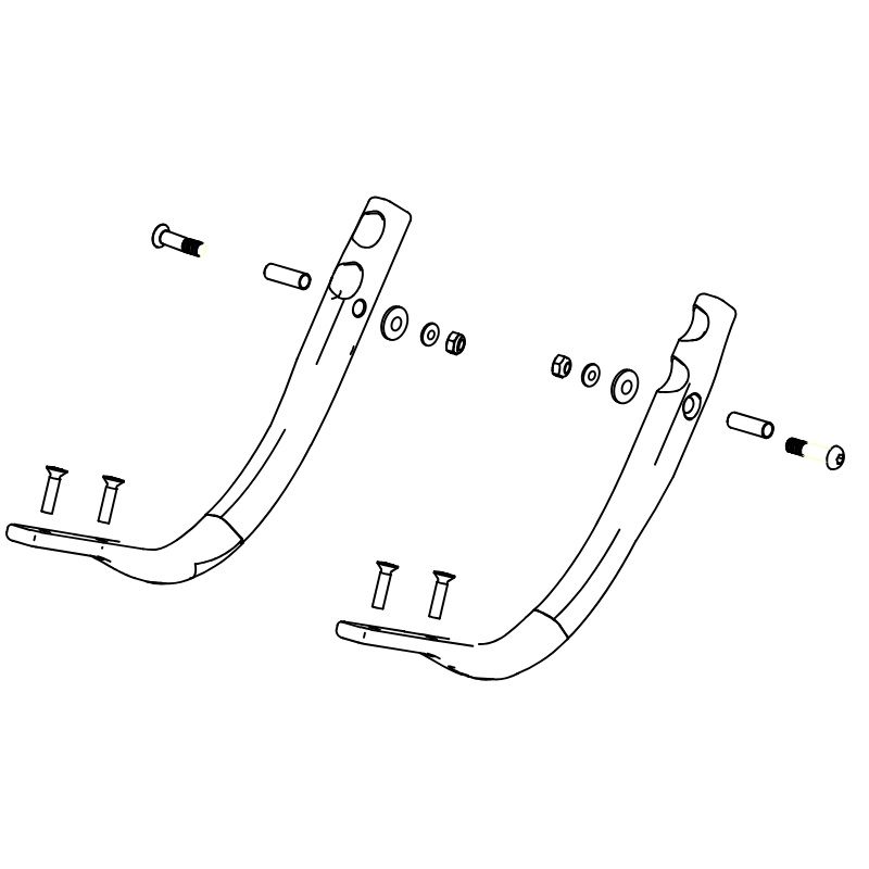 Footrest Receiver for Q50R Carbon Powerchair 1 Footrest Receiver for Q50R Carbon