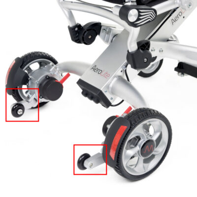 Pair of Anti tip wheels for Aerolite Folding Powerchair