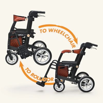Uplivin Glide 2-in-1 Rollator & Transit Wheelchair