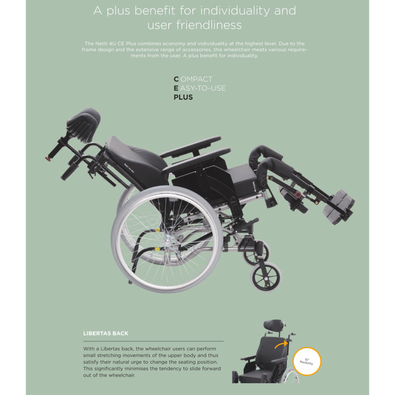 Netti 4U CE Plus Crash Tested Tilt in Space Wheelchair 4 Netti 4U CE Plus Crash Tested Tilt in Space Wheelchair - Image 4